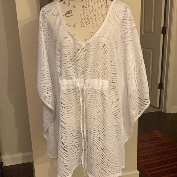 White Net Swimsuit Coverup - Picture 1 of 6